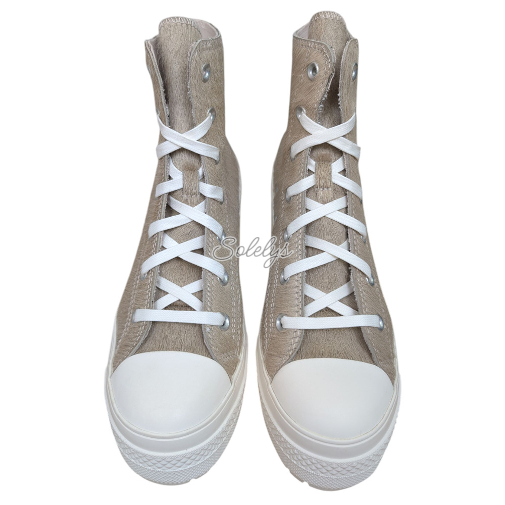 Converse Chuck 70 De Luxe Heel Genuine Calf Pony Hair Platform Sneaker 11 NEW